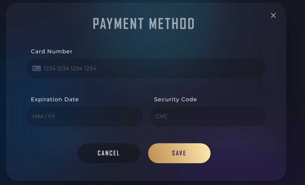 Add Payment Information